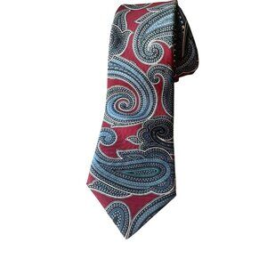 Christian Dior Monsieur Silk Paisley Tie In Burgundy & Blue